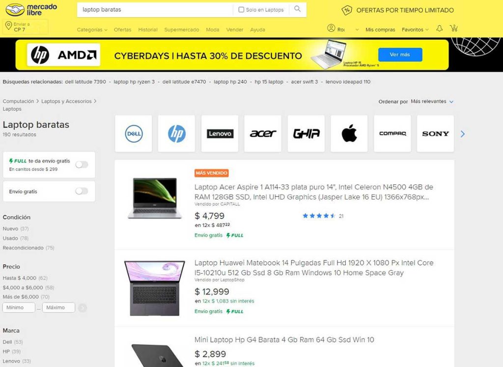 laptops baratas mercadolibre